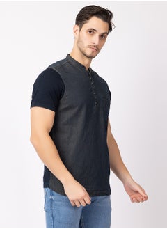 OCTAVE Octave Men's Fabric Knitted T-Shirt,Olive Green  - Image 4