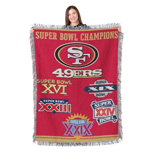 Northwest NFL San Francisco 49ers Commemorative Woven Tapestry Wall Hanging, 48 x 60 Inches, Officially Licensed, Decorative Fringes - Image 3