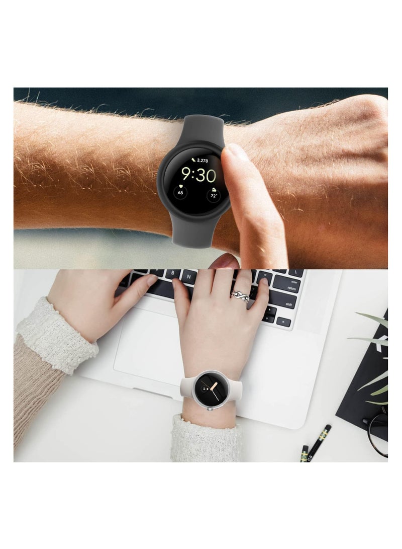 KASTWAVE 4 Packs Watch Case for Google Pixel Watch Anti-Scratch and Anti-Vibration Hard PC All-Around Protective Case No Screen Protector Included (Clear Black Sliver) - Image 3