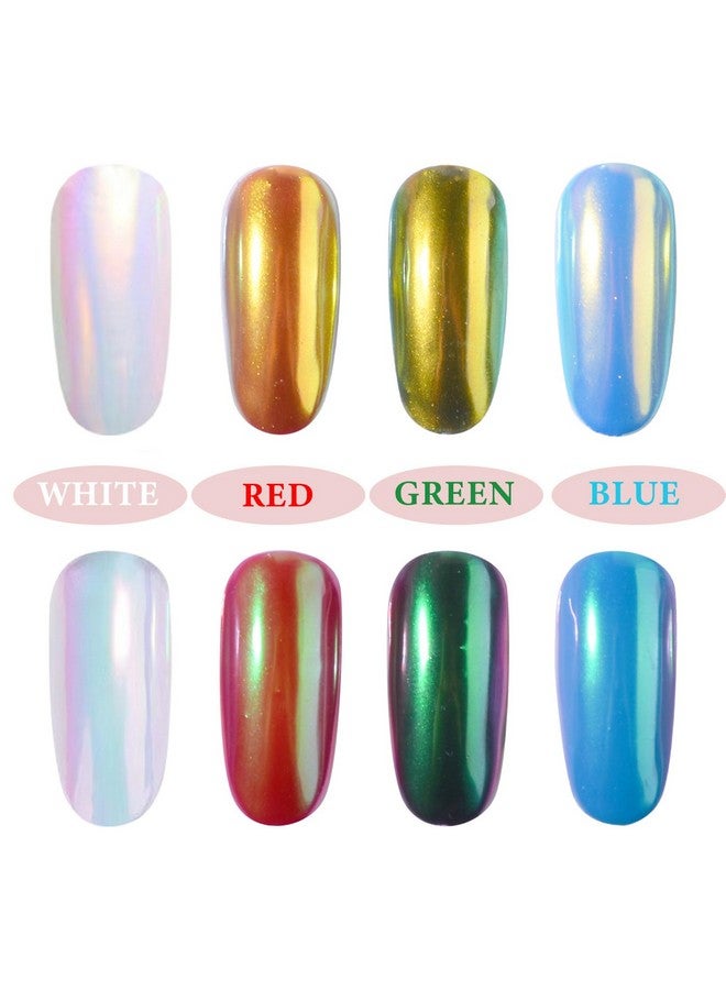 MEILINDS 2 Pcs Mermaid Chrome Nail Powder Kit 2 Colors Neon Effect Iridescent Nails Powder Aurora Holographic Nail Glitter Rainbow Mica Powders Chrome Nail Art Dust Tip Manicure Pigment - Image 5