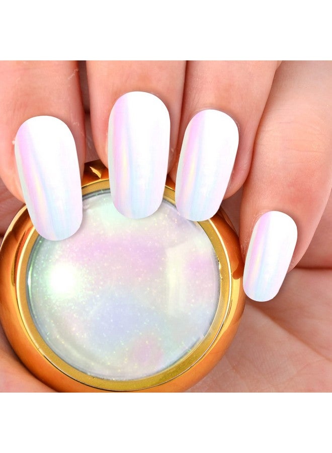 MEILINDS 2 Pcs Mermaid Chrome Nail Powder Kit 2 Colors Neon Effect Iridescent Nails Powder Aurora Holographic Nail Glitter Rainbow Mica Powders Chrome Nail Art Dust Tip Manicure Pigment - Image 3