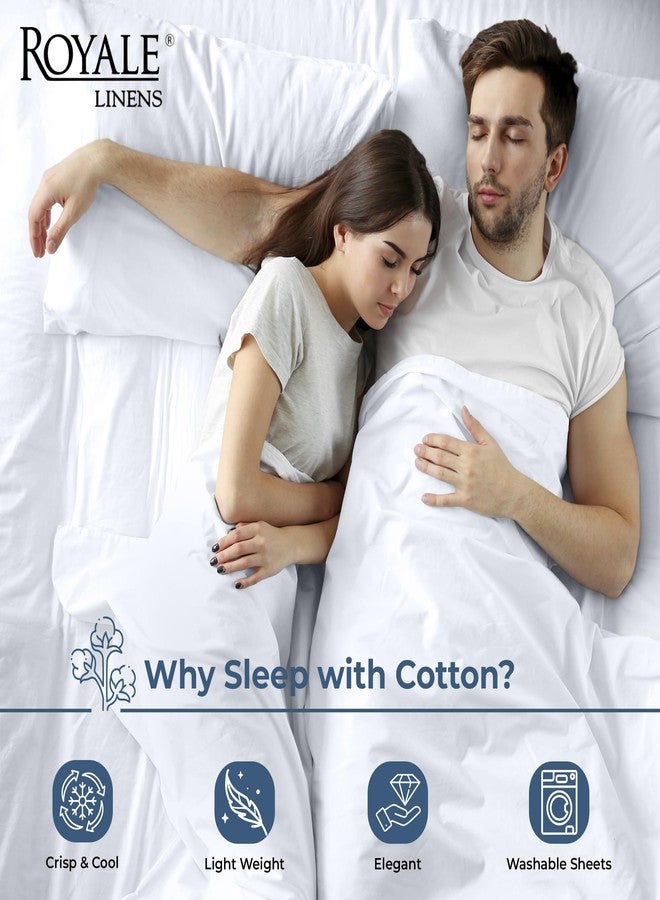Royale Linens 100% Organic Cotton Full Flat Sheet Only - Super Soft - Percale Top Sheets - Full Flat Sheet Sold Separately - Breathable, Cool & Crisp White Sheets Only (81" x 96", White) - Image 3