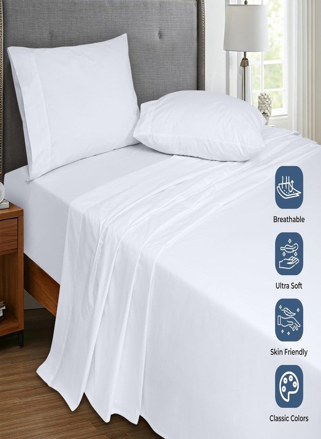 Royale Linens 100% Organic Cotton Full Flat Sheet Only - Super Soft - Percale Top Sheets - Full Flat Sheet Sold Separately - Breathable, Cool & Crisp White Sheets Only (81" x 96", White) - Image 4