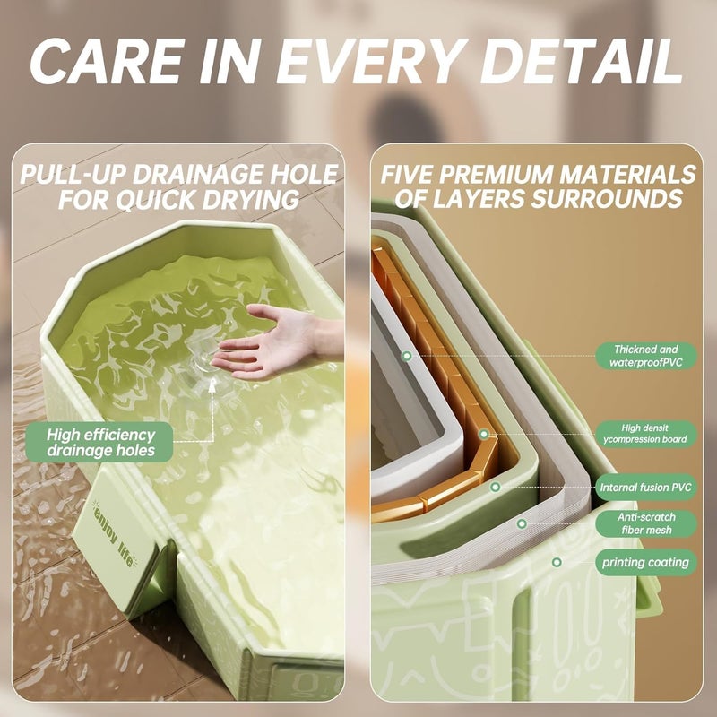 Foldable Baby Bath Tub with Non-Slip Base - Ideal for Kids Aged 0-8 - Image 4