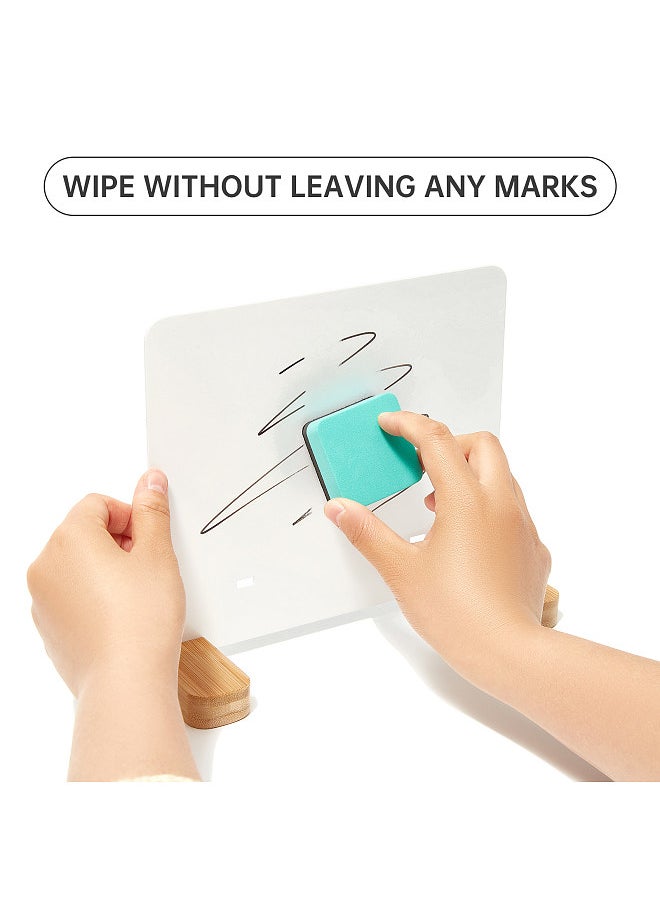 Generic - Versatile Magnetic Desktop Whiteboard with Bamboo Base Stand-up Dry Erase Writing Board Storage Box Design ncludes1pc Black Marker & 1 Eraser & 1 Magnet Easy to Write and Erase Perfect - Image 1