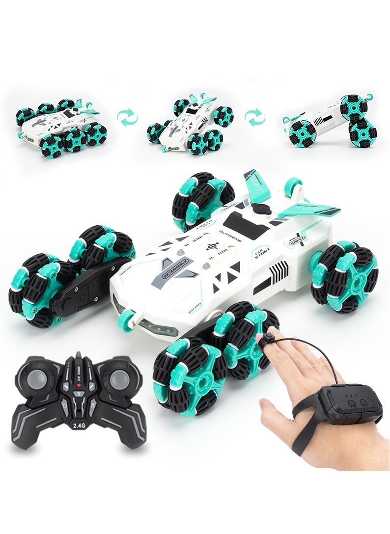 Joshberg - Gesture Sensing Stunt RC Car with Spray 2.4Ghz 8WD Rechargeable Racing Drift Double Sided Car 360° Spin Flip Remote Control Car Toy - Image 1