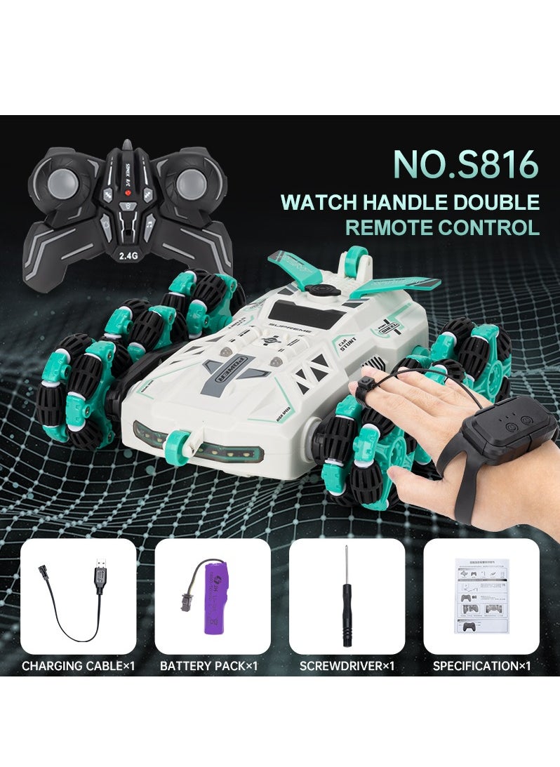 Joshberg - Gesture Sensing Stunt RC Car with Spray 2.4Ghz 8WD Rechargeable Racing Drift Double Sided Car 360° Spin Flip Remote Control Car Toy - Image 1