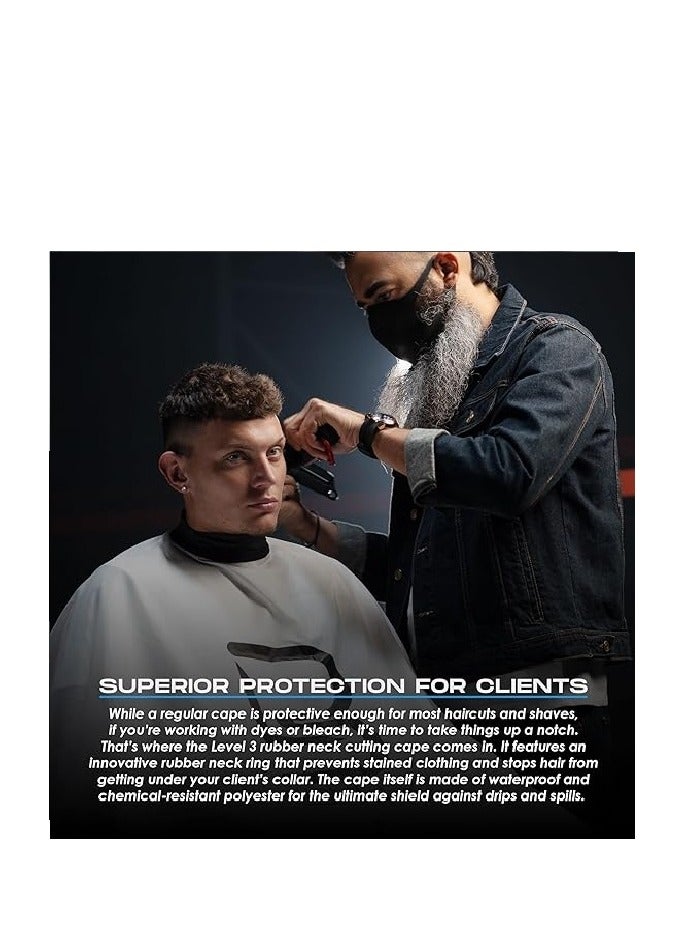 L3VEL3 Level 3 Cape with Rubber Neck - Water Resistant Barber Hair Cutting Cape - Professional Salon Stylist and Barber Accessories  - Image 3