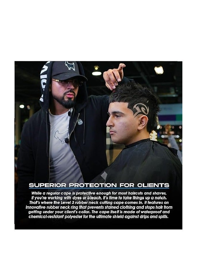 L3VEL3 Level 3 Cape with Rubber Neck - Water Resistant Barber Hair Cutting Cape - Professional Salon Stylist and Barber Accessories  - Image 5