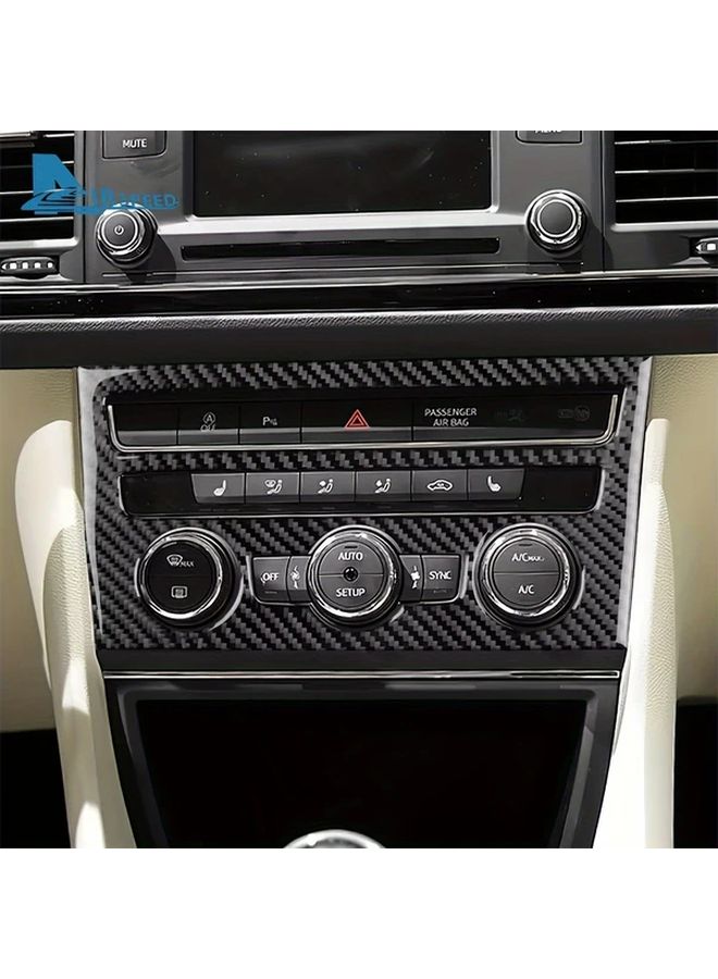 Red Carbon Fiber AC Button Panel Trim For Seat Leon 2013 2020 LHD RHD - Image 5