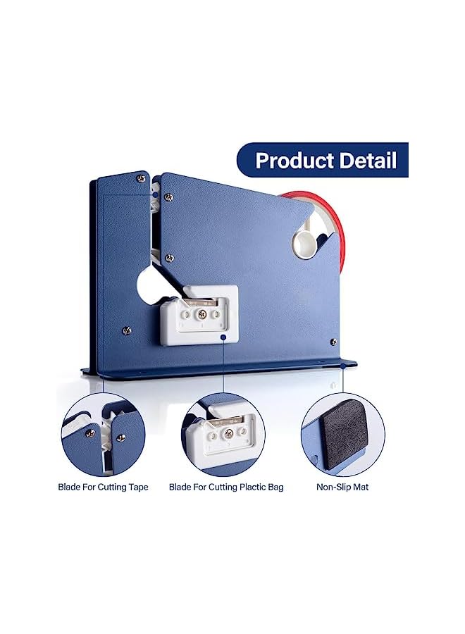 vesus Bag Sealer With Bag Trimmer - Includes 2 Rolls Of Tapes - Poly Bag Sealer Tape Machine, Bag Sealing Tape Dispenser For Fruit, Greens And Ground Meat Packaging - Image 2