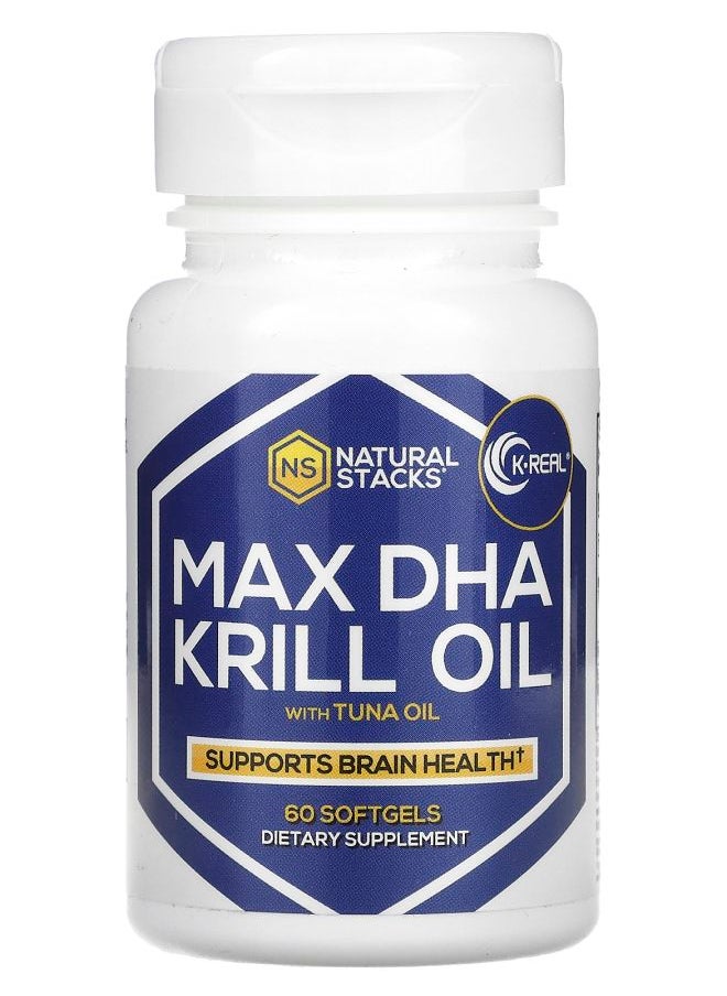 Natural Stacks - Max DHA Krill Oil with Tuna Oil 60 Softgels - Image 1