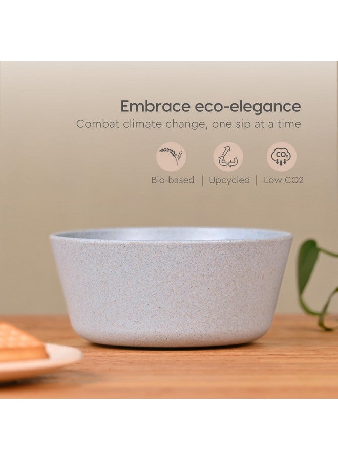 Eha Set of 2 Earth-Friendly Small Curry Bowls for Kitchen | 175 ml | Made with Bamboo Fibers & Rice Husk | Microwave Safe Bowl (Reheat Only) | for Hot & Cold Serving Bowl Set | Azure - Image 3