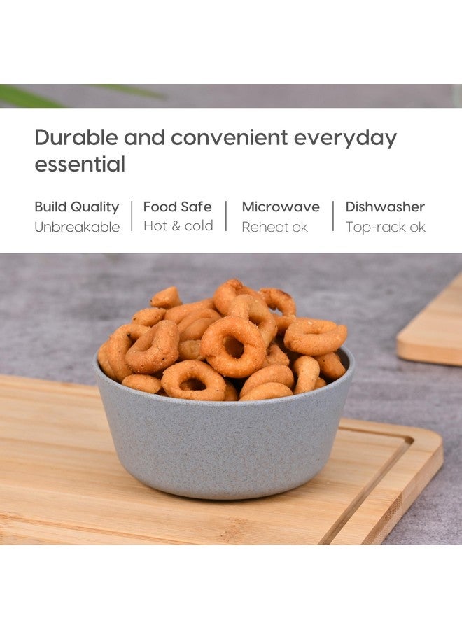 Eha Set of 2 Earth-Friendly Small Curry Bowls for Kitchen | 175 ml | Made with Bamboo Fibers & Rice Husk | Microwave Safe Bowl (Reheat Only) | for Hot & Cold Serving Bowl Set | Azure - Image 4