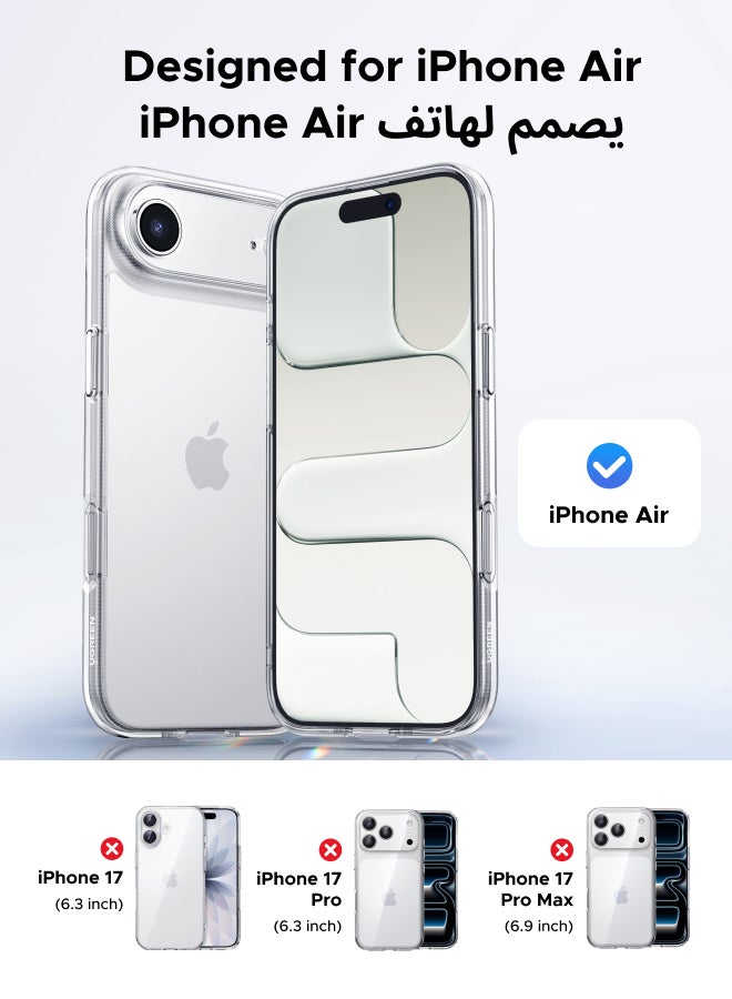يو جرين جراب ايفون آير بتغطية كاملة حماية من السقوط بدرجة عسكرية كفر ايفون آير تأخير الاصفرار مقاوم للتآكل مضاد للخدش وبصمات الأصابع جراب الهاتف 17 آير رفيع للغاية بحافة مرتفعة للغاية - Image 2