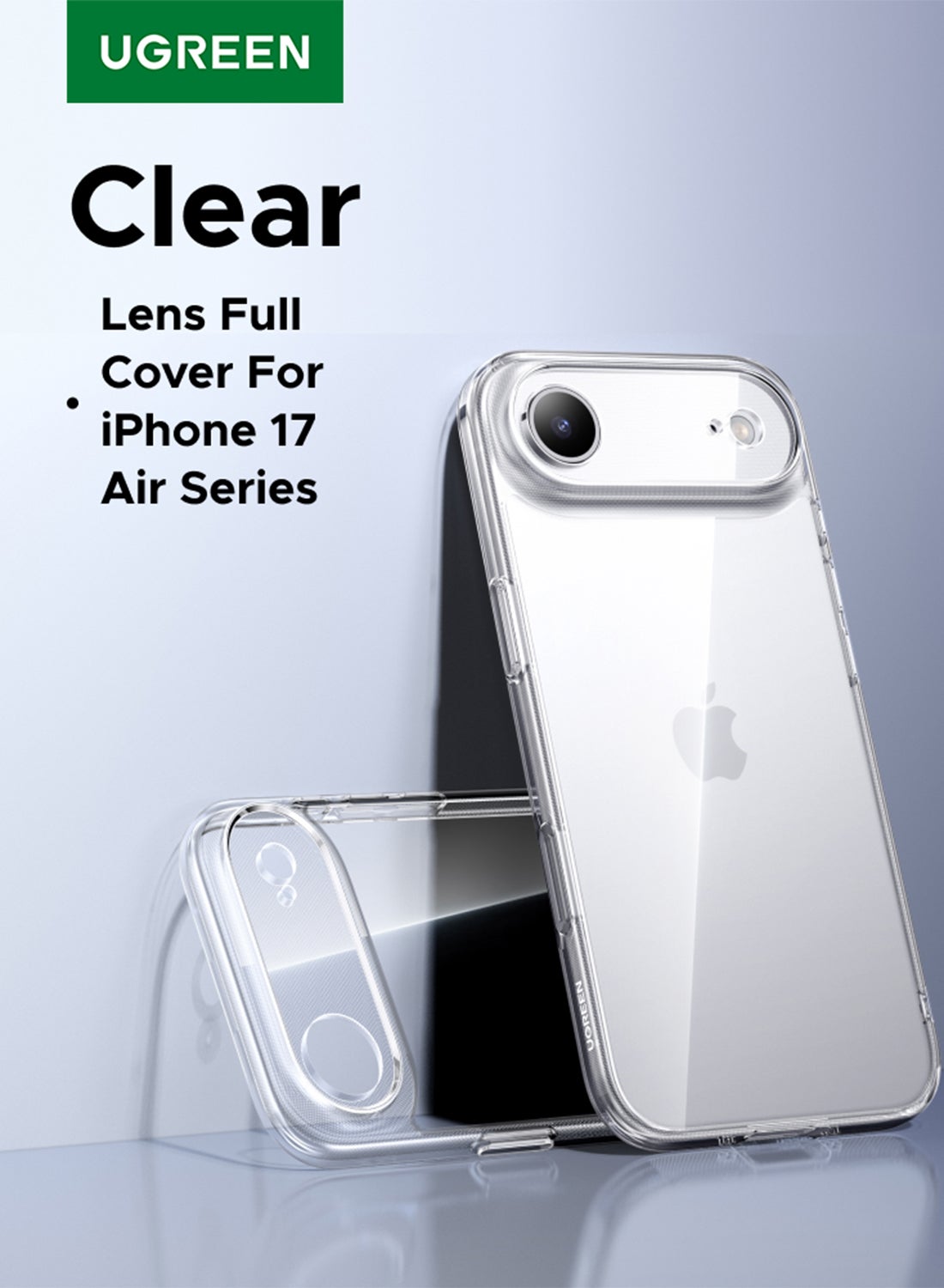 Ugreen iPhone Air Case Full-coverage Phone Case Military-Grade Drop Protection iPhone Air Cover Delay Yellowing Wear-resistant Anti Scratch & Fingerprint 17 Air Case Ultra Slim Extra Raised Edge clear