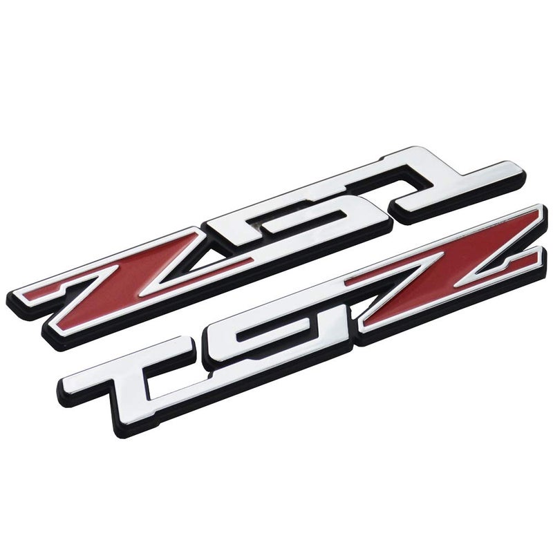 2Pcs Z51 Emblem Badge 3D Nameplate Letter Replacement For C5 C6 C7 Corvette ChromeRed