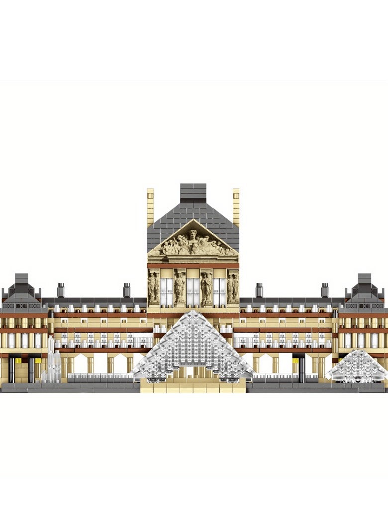 4000 pieces of world landmark landscape building block model particles assembled Louvre building block gift, Architecture Louvre Micro Building Blocks Set, for Kid and Adult