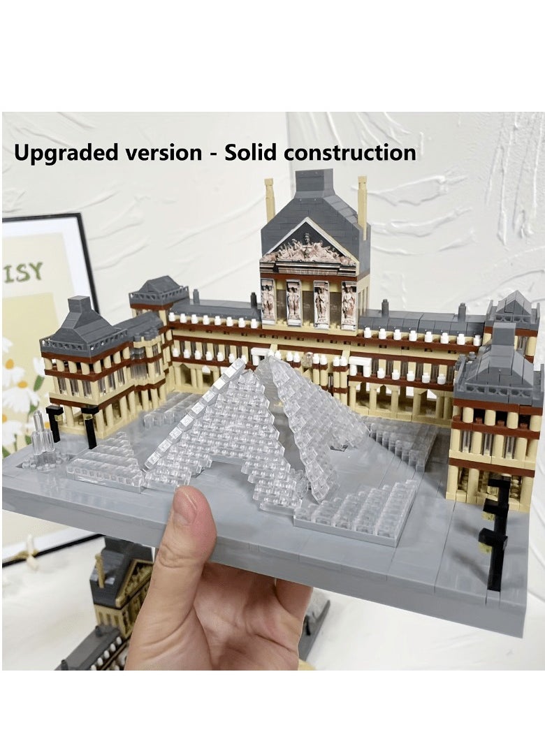 4000 pieces of world landmark landscape building block model particles assembled Louvre building block gift, Architecture Louvre Micro Building Blocks Set, for Kid and Adult