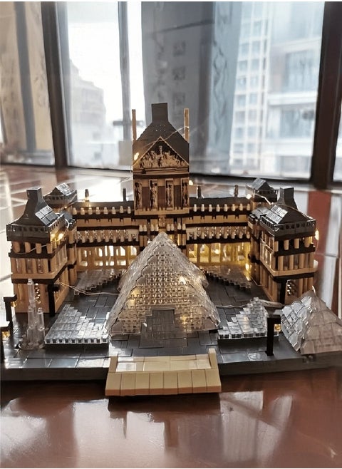 4000 pieces of world landmark landscape building block model particles assembled Louvre building block gift, Architecture Louvre Micro Building Blocks Set, for Kid and Adult