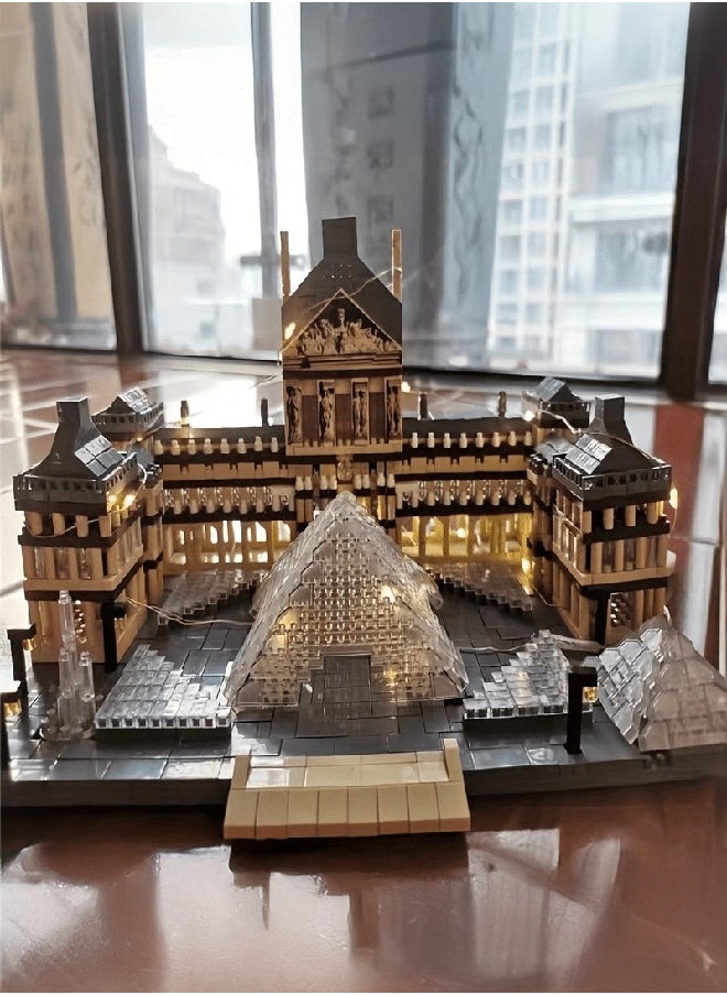 4000 pieces of world landmark landscape building block model particles assembled Louvre building block gift, Architecture Louvre Micro Building Blocks Set, for Kid and Adult