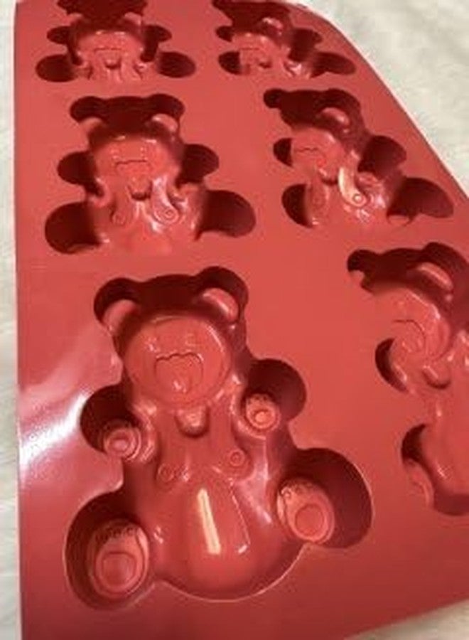 CRADIAX Silicone Mold for Chocolate,Cake,Jelly,Pudding,Handmade Soap,Round Shap, Non Stick,Bpa Free Lolipop Mold,Soup Making,Candy Mold 3D Fondant Christmas Theme Shape (taddybear Mold) - Image 4
