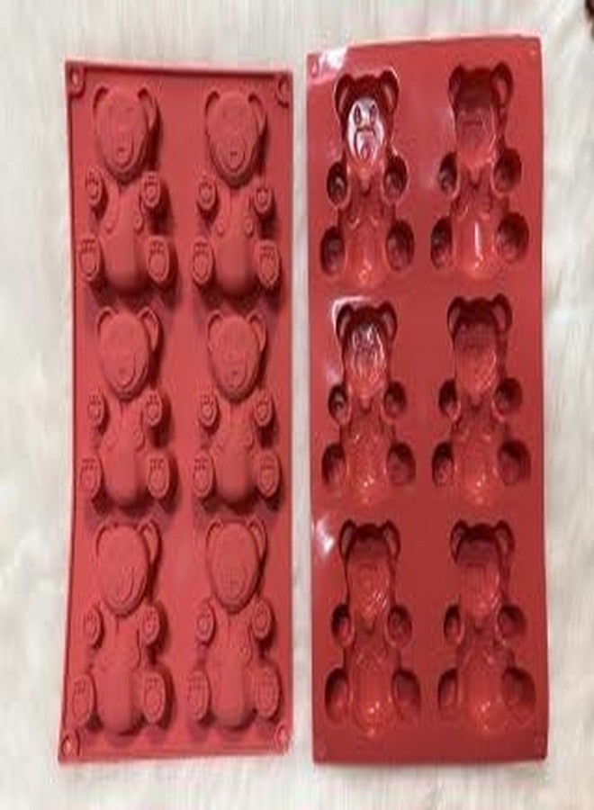 CRADIAX Silicone Mold for Chocolate,Cake,Jelly,Pudding,Handmade Soap,Round Shap, Non Stick,Bpa Free Lolipop Mold,Soup Making,Candy Mold 3D Fondant Christmas Theme Shape (taddybear Mold) - Image 2