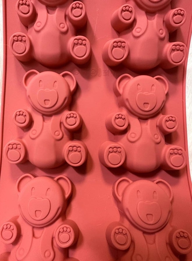 CRADIAX Silicone Mold for Chocolate,Cake,Jelly,Pudding,Handmade Soap,Round Shap, Non Stick,Bpa Free Lolipop Mold,Soup Making,Candy Mold 3D Fondant Christmas Theme Shape (taddybear Mold) - Image 1