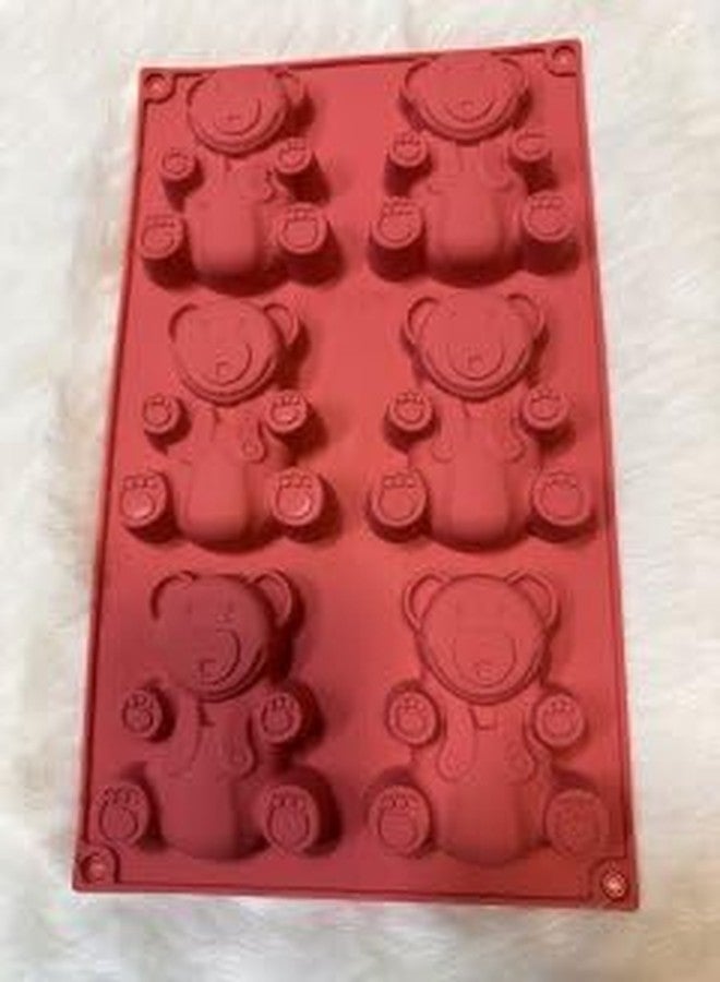 CRADIAX Silicone Mold for Chocolate,Cake,Jelly,Pudding,Handmade Soap,Round Shap, Non Stick,Bpa Free Lolipop Mold,Soup Making,Candy Mold 3D Fondant Christmas Theme Shape (taddybear Mold) - Image 3