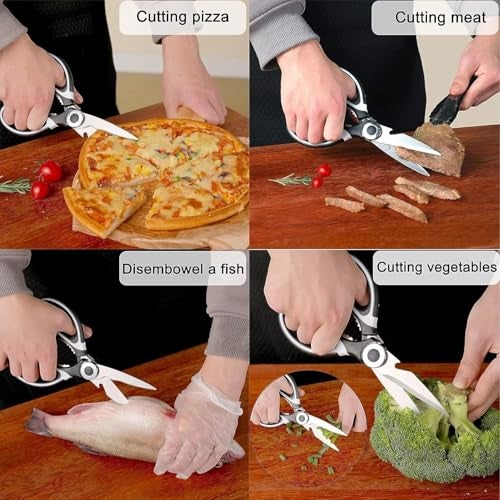 Corslet Stainless Steel Kitchen Scissor Heavy Duty Kitchen Raptor Meat Shears,Dishwasher Safe Cooking Scissors Multi-function Scissors for Food,Chicken,Poultry, Fish, Pizza,Herbs (Set of 2) - Image 4
