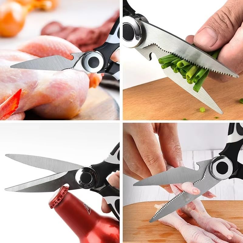 Corslet Stainless Steel Kitchen Scissor Heavy Duty Kitchen Raptor Meat Shears,Dishwasher Safe Cooking Scissors Multi-function Scissors for Food,Chicken,Poultry, Fish, Pizza,Herbs (Set of 2) - Image 5