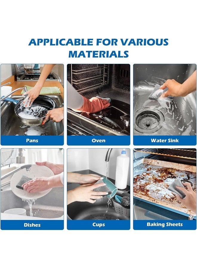 دالوتشي 3 قطع من قماش تنظيف الأطباق غير القابل للخدش | قماش غسيل الأطباق المصنوع من الأسلاك الفولاذية | خرق غسيل الأطباق للتنظيف الرطب والجاف | فرشاة من الفولاذ المقاوم للصدأ للأواني | قماش غسيل الأطباق المصنوع من الأسلاك لغسل الأطباق - (عبوة من 3 قطع) - Image 4