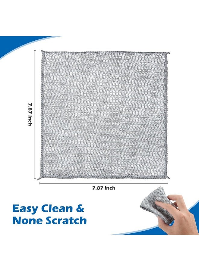 دالوتشي 3 قطع من قماش تنظيف الأطباق غير القابل للخدش | قماش غسيل الأطباق المصنوع من الأسلاك الفولاذية | خرق غسيل الأطباق للتنظيف الرطب والجاف | فرشاة من الفولاذ المقاوم للصدأ للأواني | قماش غسيل الأطباق المصنوع من الأسلاك لغسل الأطباق - (عبوة من 3 قطع) - Image 2