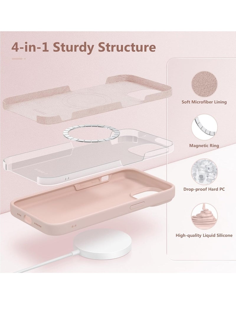Raxoom ELTRAZONE 5-in-1 iPhone 15 Case – MagSafe-Compatible, Slim Pink Silicone with 2x Screen Protectors & Camera Lens Covers (6.1") - Image 3
