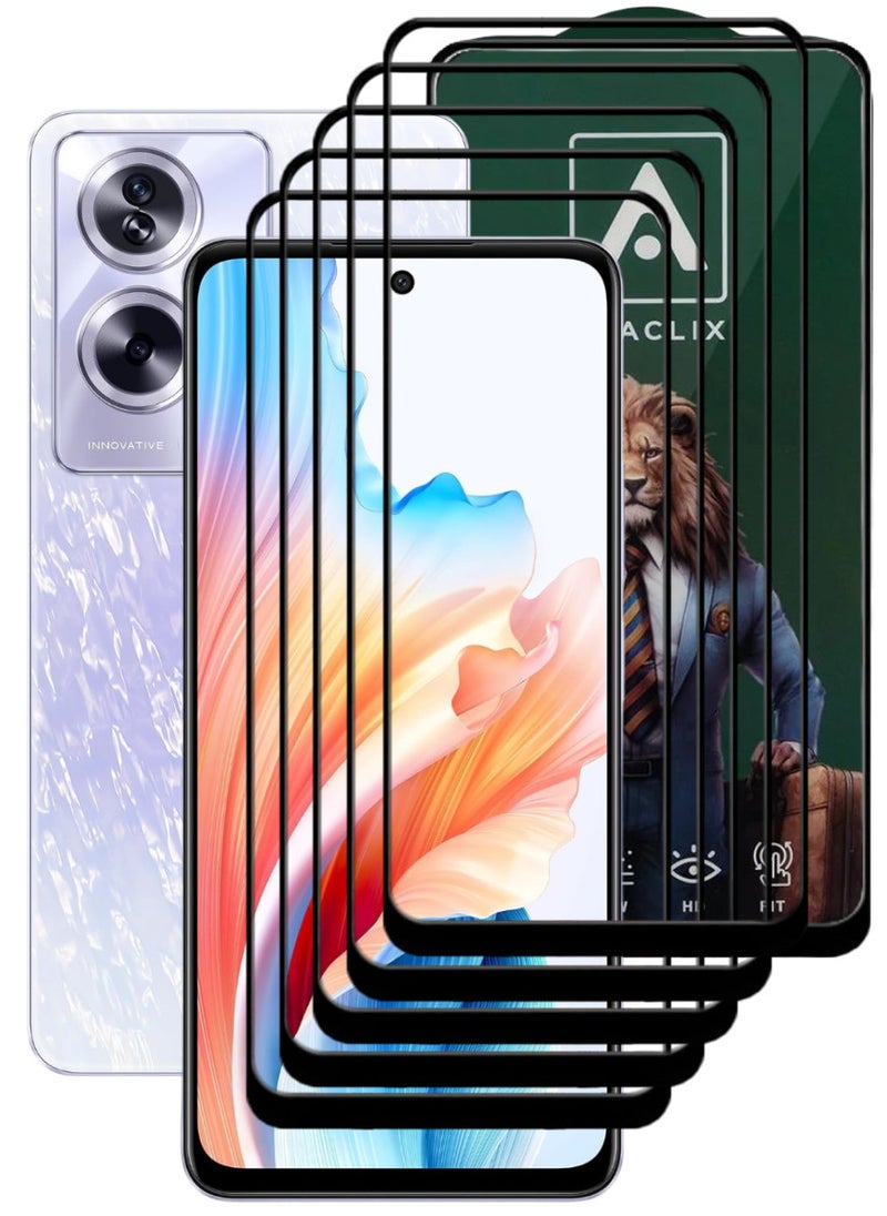 ACLIX 5 Pieces Antistatic ESD Dustproof Premium Quality High Definition Tempered Glass Screen Protector Designed For Oppo A79 - Image 1