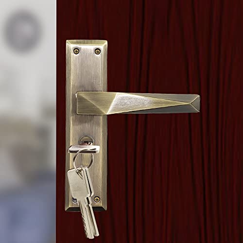 Volo Heavy Duty Mortise Main Door Lock | Bedroom Door Lock Set 8" with Brass Cylinder and 8" Lock Body for Home/Hotels/Office in Antique Brass Finish with 3 Brass Computerised Keys (Color: Antique) - Image 5