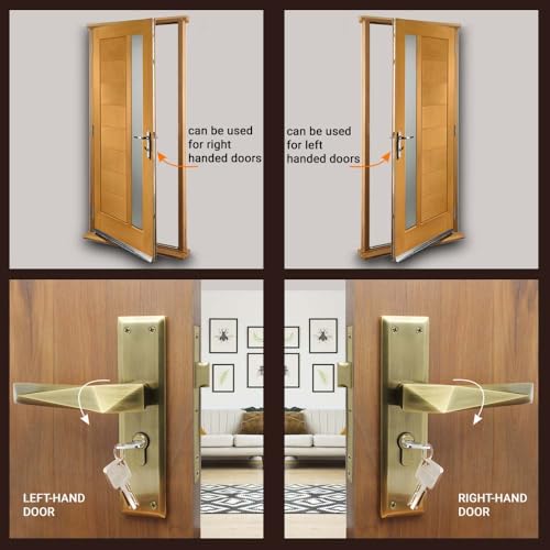 Volo Heavy Duty Mortise Main Door Lock | Bedroom Door Lock Set 8" with Brass Cylinder and 8" Lock Body for Home/Hotels/Office in Antique Brass Finish with 3 Brass Computerised Keys (Color: Antique) - Image 3