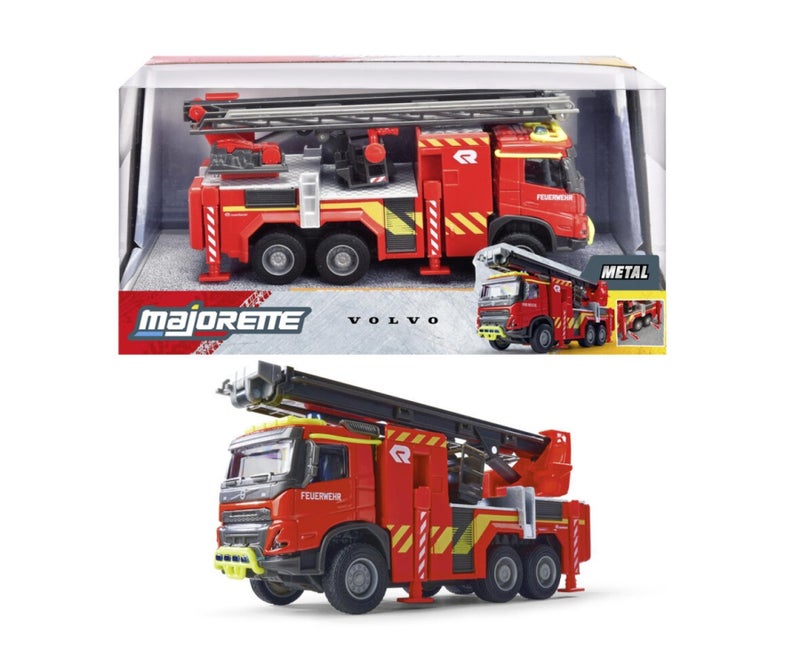 Majorette Grand Series Metal Volvo FMX Fire Truck Die-Cast Vehicle (19 cm, Red) - Image 1