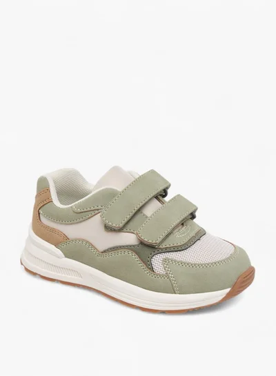 JUNIORS Boys Panelled Ankle Sneakers With Hook And Loop Closure