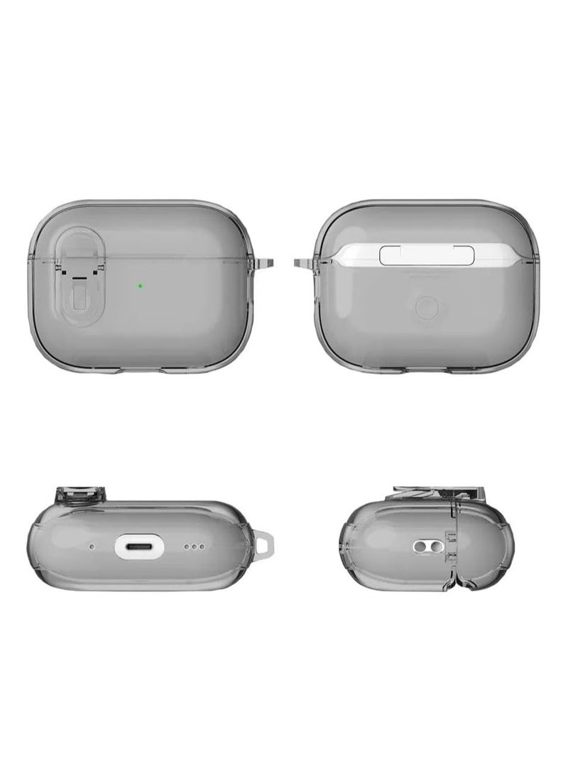 Generic - Compatible with AirPods 4 Case with Safety Lock, Soft TPU Transparent AirPods 4th Generation Case,Full Protection Shockproof Cover with Keychain for AirPods 4 Gen (2024) - Image 1