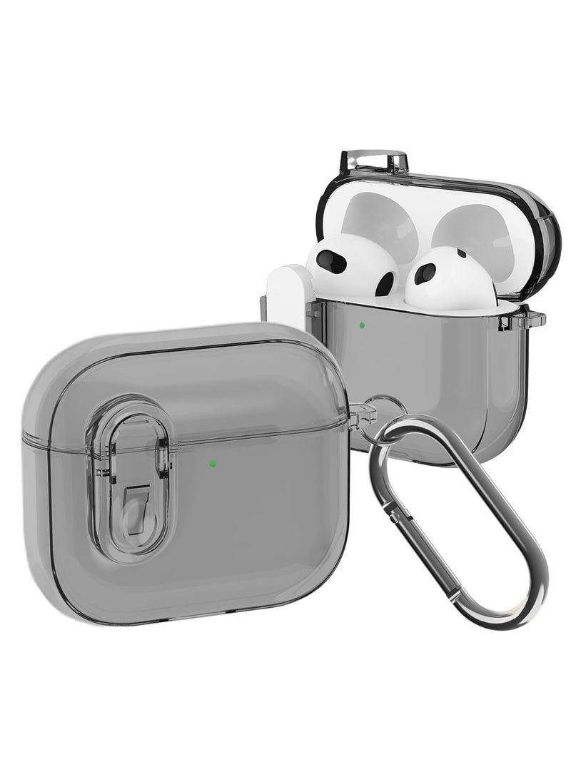 Generic - Compatible with AirPods 4 Case with Safety Lock, Soft TPU Transparent AirPods 4th Generation Case,Full Protection Shockproof Cover with Keychain for AirPods 4 Gen (2024) - Image 1