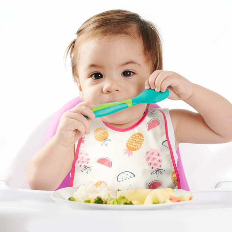 R HORSE 5Pcs Baby Toddler Bibs with Crumb Catcher Pocket & Snap Button Adjustable Waterproof Baby Feeding Bibs for Boys Girls 6-24 Months - Image 5