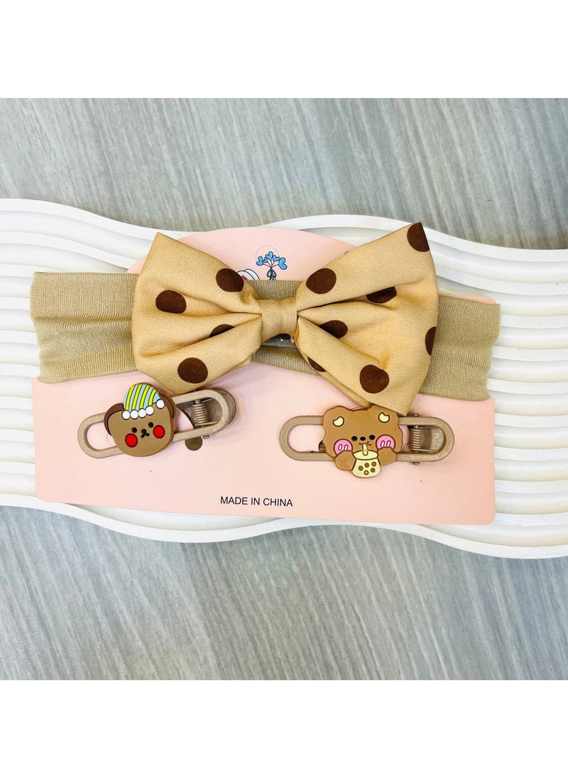 Generic - Children's headband with 2 clips – a perfect combination for a soft and elegant look for your little one! - Image 1