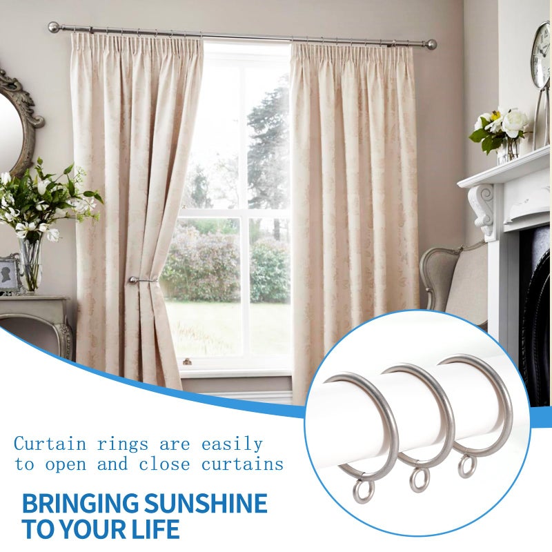 AMZSEVEN 44 Pack Curtain Rings with Eyelets, Metal Drapery Ring for Pinch Pleat Curtains, Drape Ring 1.5 Inch I D Fits Up to 1.2 in Rod, Matte Silver - Image 4