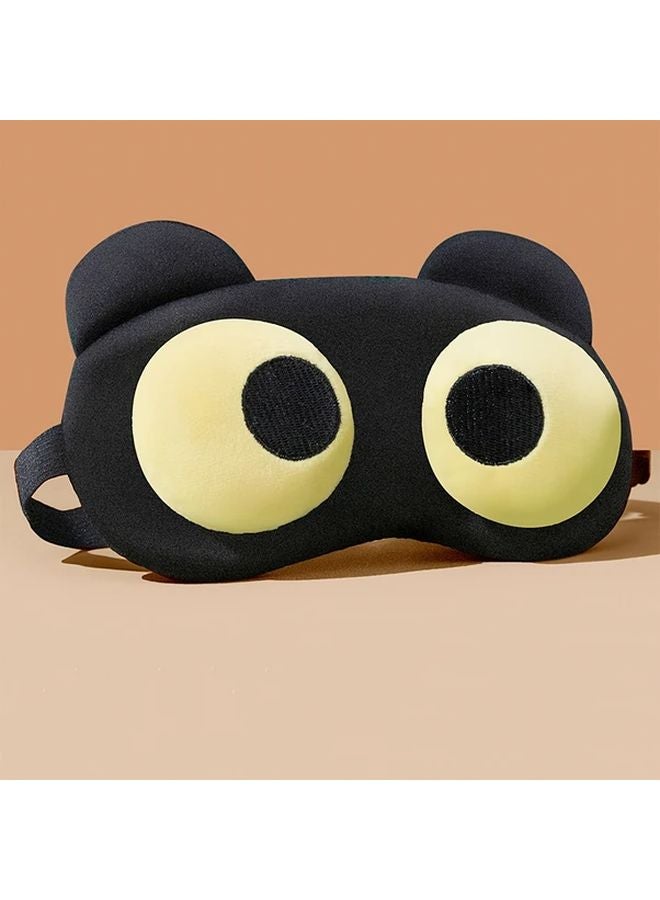 قناع النوم اللطيف لوجه الدب، مصنوع من ألياف البوليستر الناعمة، مانع للضوء، قابل للتعديل بسحاب، بعيون مستديرة - Image 1