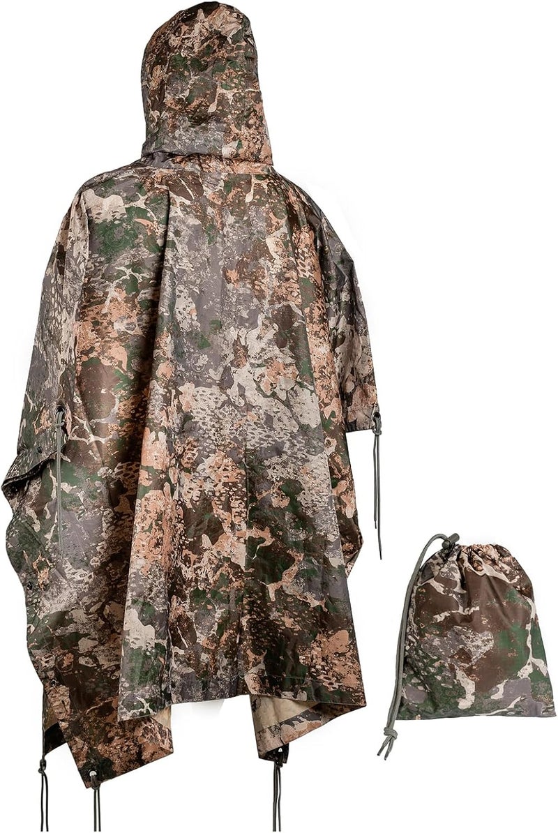 MIL-TEC Adult Ripstop Wet Weather Lightweight Waterproof Multi-Use Rain Poncho with Hood - Use as Bivouac Sack, Shelter Tent - Image 1