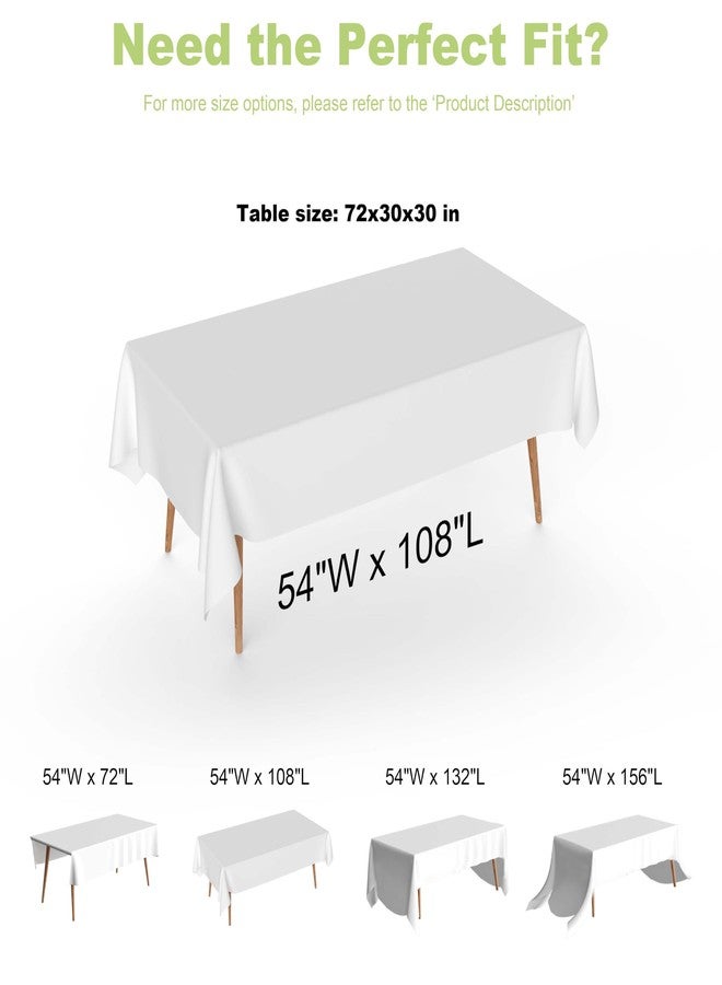 URMONA Plastic Tablecloth Disposable, 2 Pcs - 54" x 108" Table Cloth Rectangle Table, Waterproof, Suitable for Parties, Picnics, Weddings, and Camping(White) - Image 3