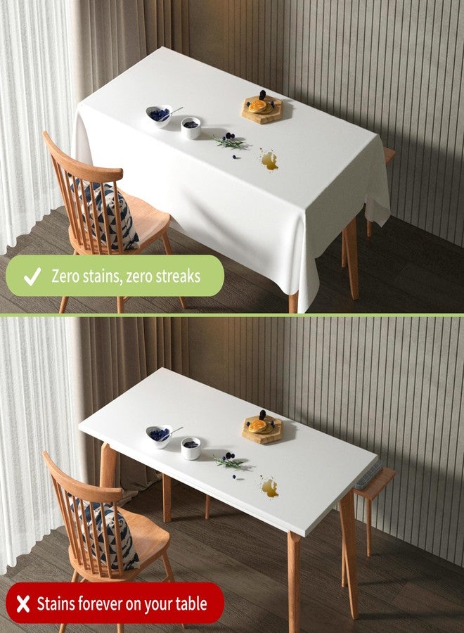 URMONA Plastic Tablecloth Disposable, 2 Pcs - 54" x 108" Table Cloth Rectangle Table, Waterproof, Suitable for Parties, Picnics, Weddings, and Camping(White) - Image 5