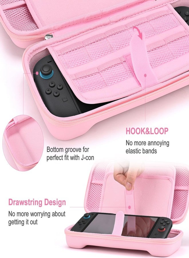Younik Switch 2 Case Compatible with NS Switch 2 (2025), Switch 2 Case with 19 Playing Card Slots, 4-in-1 Switch 2 Accessories Including Shoulder Strap, Wrist Strap & Stickers (Pink) - Image 4