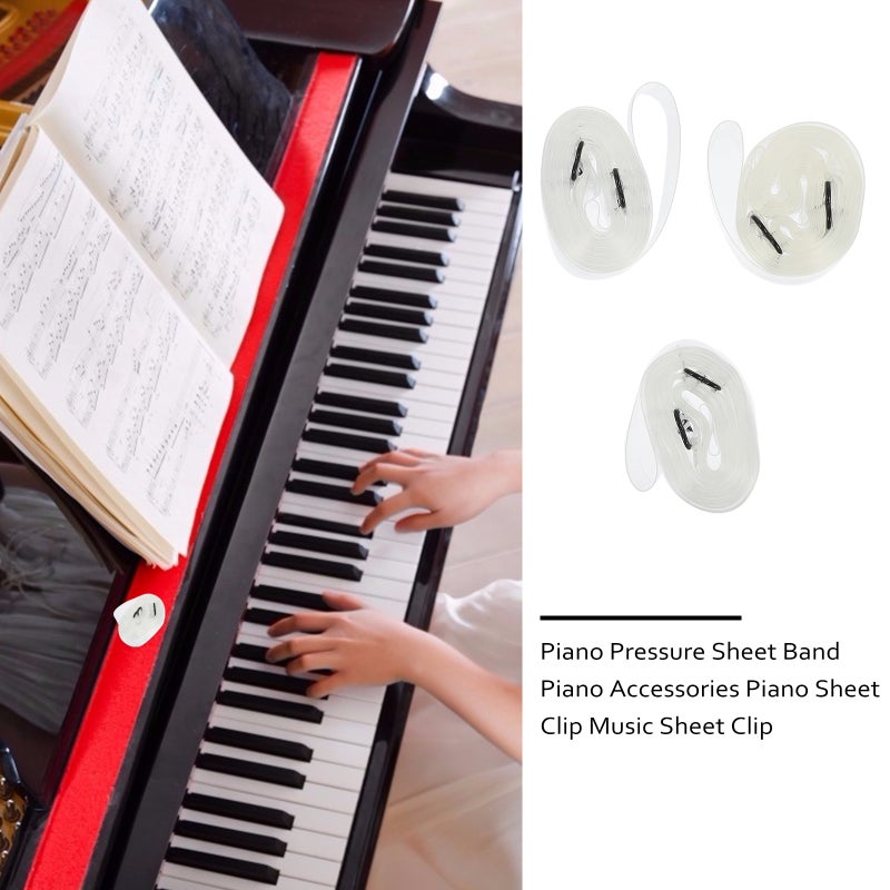 3 Pcs Convenient And Practical Piano Sheet Music Score Fixed Belts (White) - Image 4